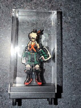 Anime Character Enamel Pin - Green & Black Design